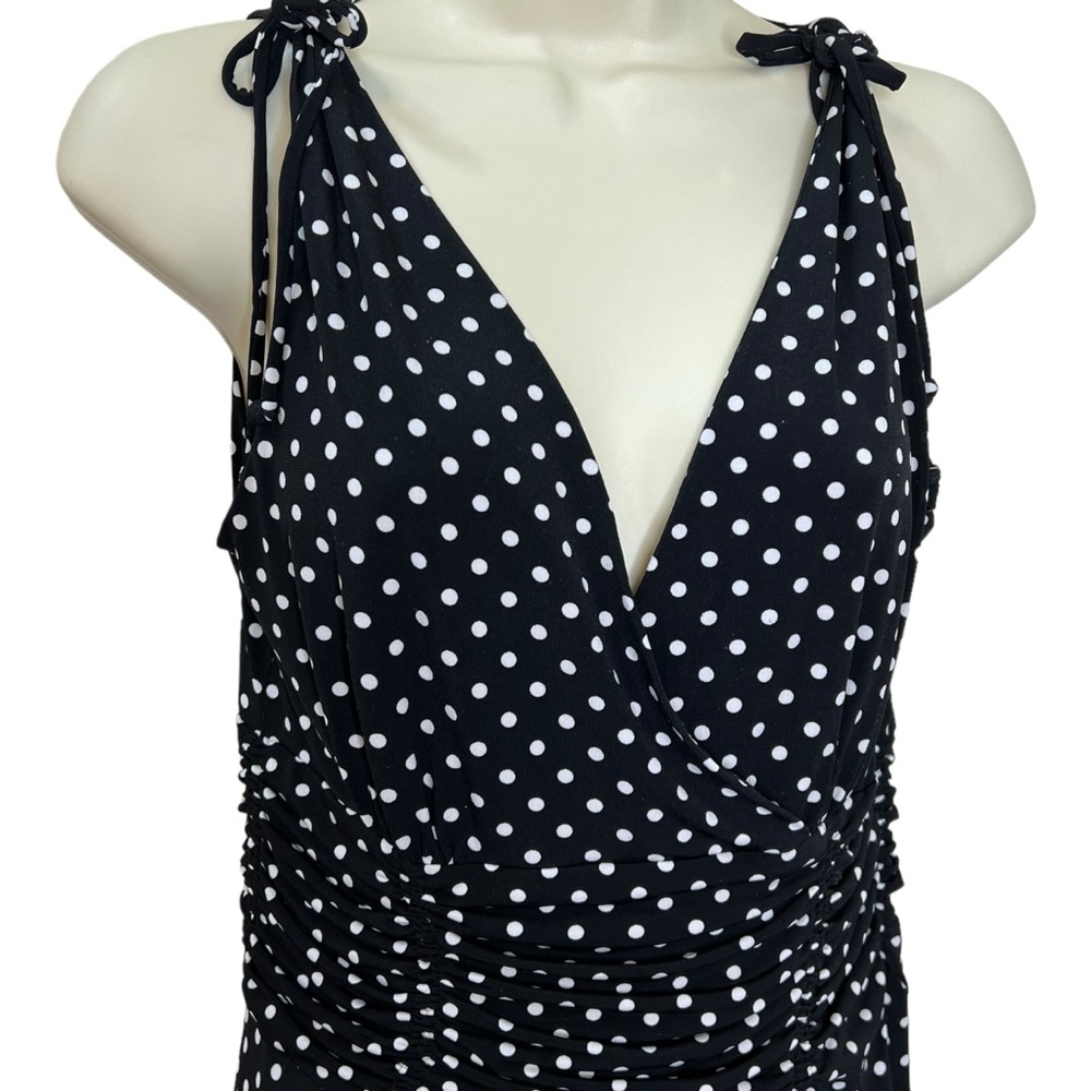 Scarlett Black and White Polkadot Sleeveless Dress Women’s VNT Y2K